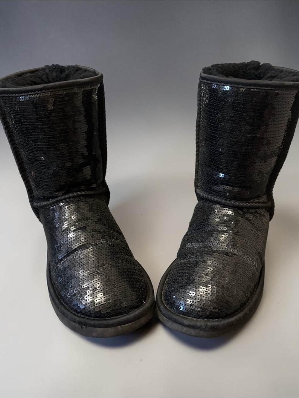 UGG Black Sequin Classic Short Boots